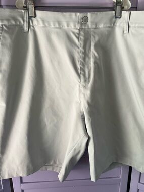 Puma Light Gray Golf Shorts with Blue Accent